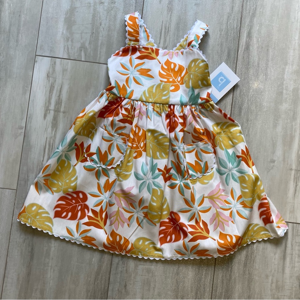 NWT Bella Bliss Colorful Manon Tropical Floral Sleeveless Landry Dress, girls 2